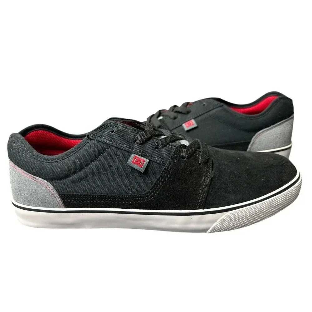 DC Men's Tonik Black/Grey Red Leather Shoes Size 11 Skateboarding Sneake…